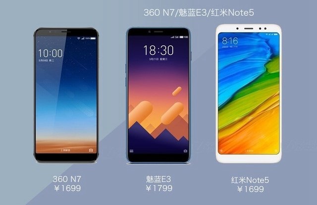360N7、魅藍E3、紅米Note5對比評測 千元機你選誰？